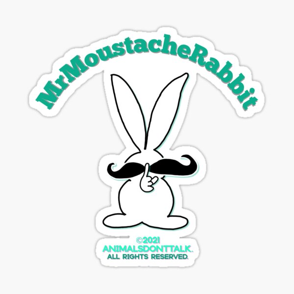 Item preview, Movember Mr Moustache Rabbit Special Edition (on Black) designed and sold by ANIMALSDONTTALK.