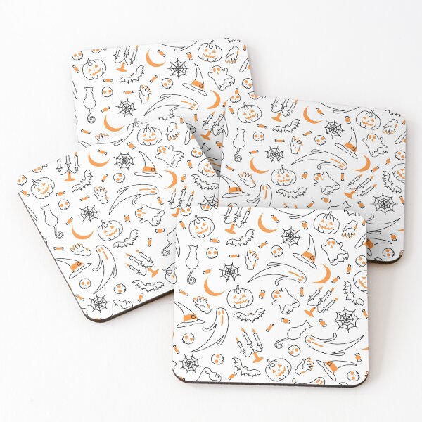 Item preview, Cute Spooky White Ghosts Halloween Pattern designed and sold by S Cube Design.