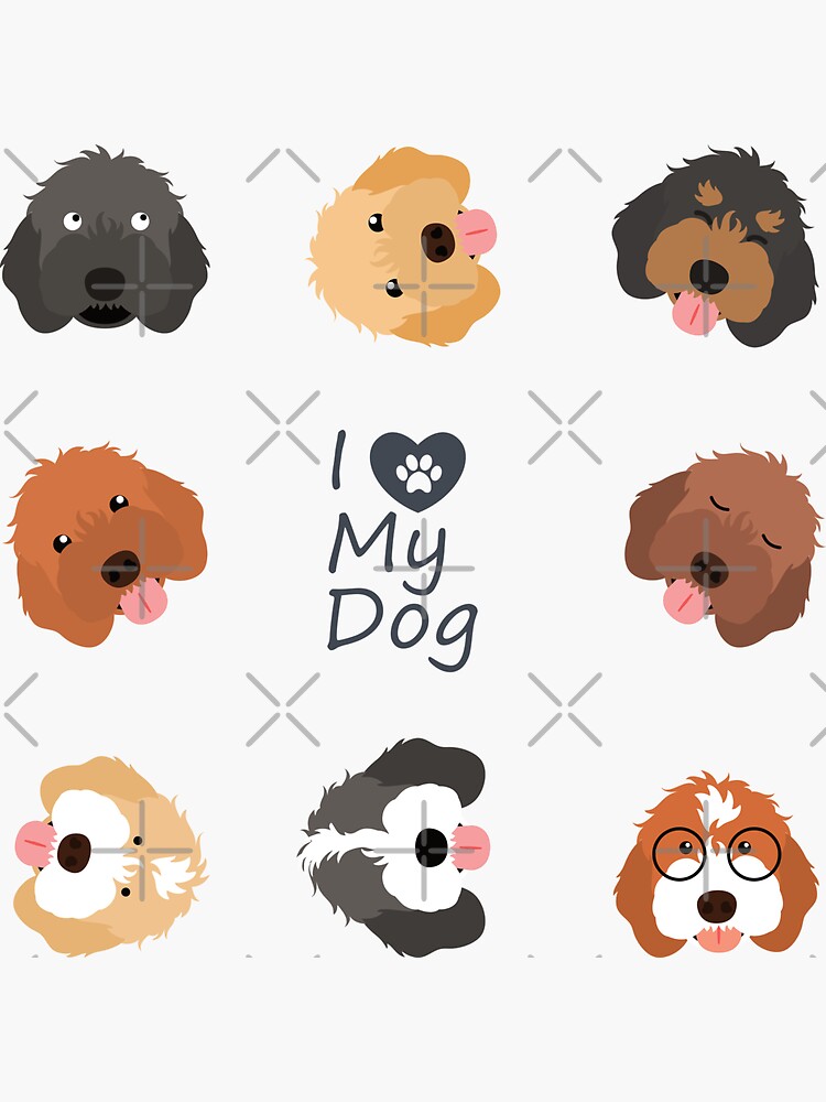 Pegatina «Lindo Cockapoo Cavapoo Cavoodle Perro Emoji - Fondo verde» de ...