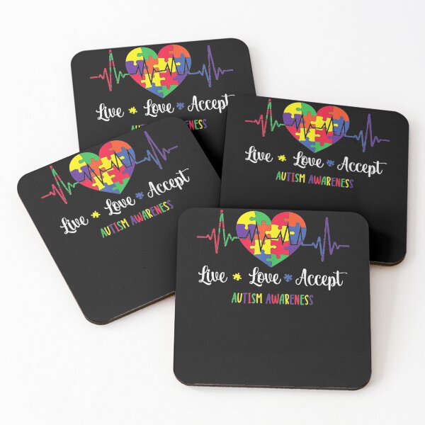 Item preview, Live Love Accept Autism Awareness Heartbeat Autism Mom designed and sold by lucretia155.