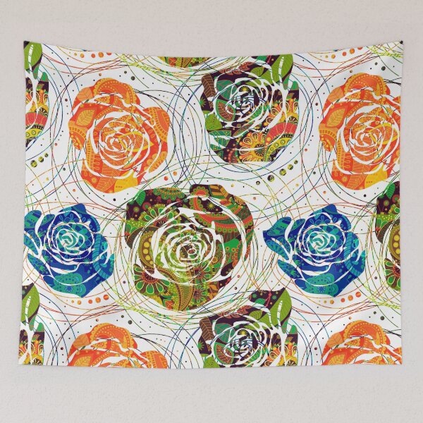 Item preview, bright colorful pattern, floral pattern designed and sold by wonteef.