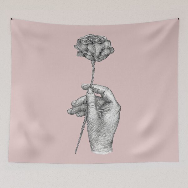 Item preview, 'Holding a Rose' - Hand Drawn Ink Design designed and sold by TaltalimDesign.