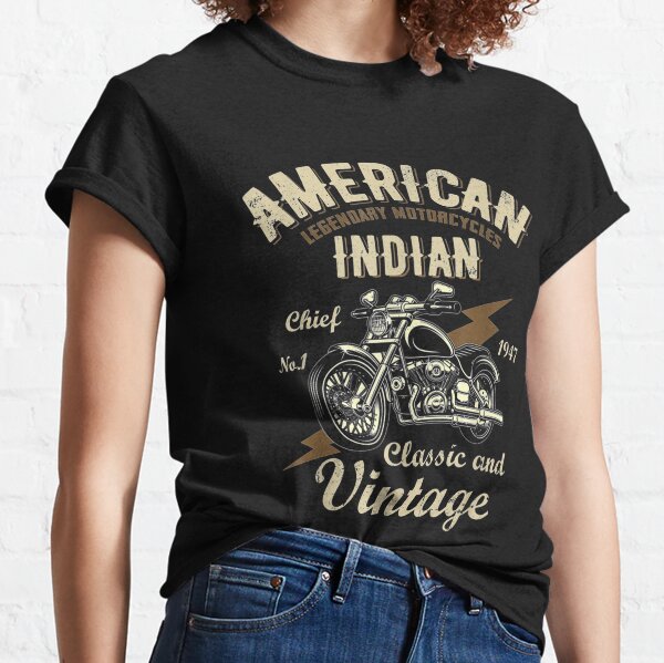 Retro Vintage American Motorcycle Indian Pour Old Biker Club T-shirt classique