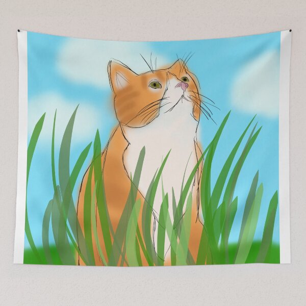Item preview, cat in the grass designed and sold by may1249.