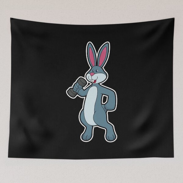 Item preview, Rabbit Bodybuilder Dumbbell Bodybuilding designed and sold by Snabdesign84.