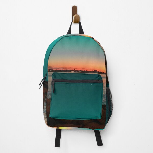 Item preview, Orange ocean Sunset with balanced rocks designed and sold by Happiness Creators.