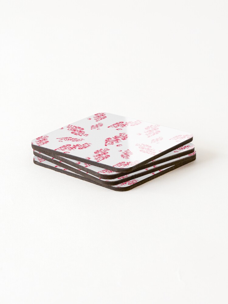 Thumbnail 4 of 5, Coasters (Set of 4), Beautiful Red Floral Design Pattern designed and sold by TheSharpService.