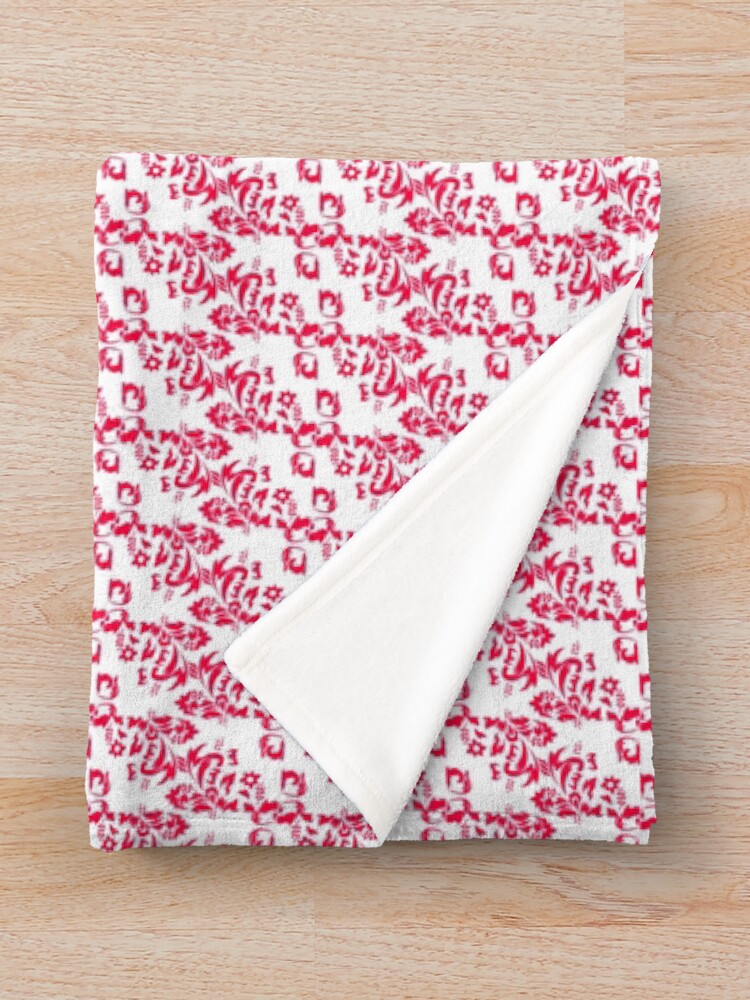 Thumbnail 3 of 6, Throw Blanket, Beautiful Red Floral Design Pattern designed and sold by TheSharpService.