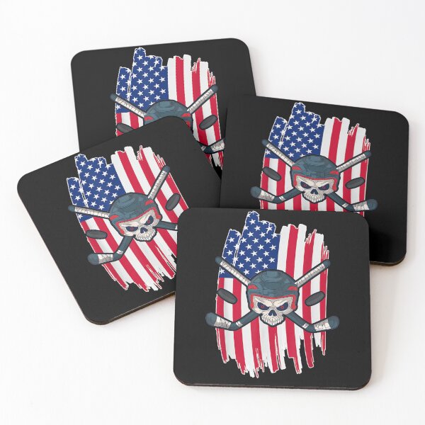 Item preview, Usa Flag Hockey Skull 4th Of July Gift Patriotic Ice Hockey designed and sold by lucretia155.