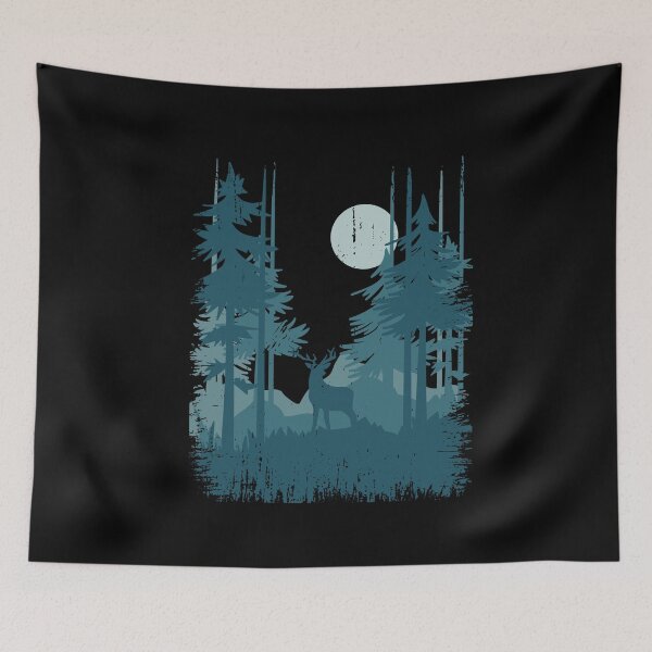 Item preview, Deer in the forest deer forest climate protection adventure retro vintage graphic designed and sold by brunsch-print.