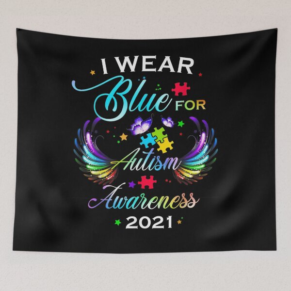 Item preview, In April We Wear Blue Rainbow Puzzle Autism Awareness designed and sold by lucretia155.