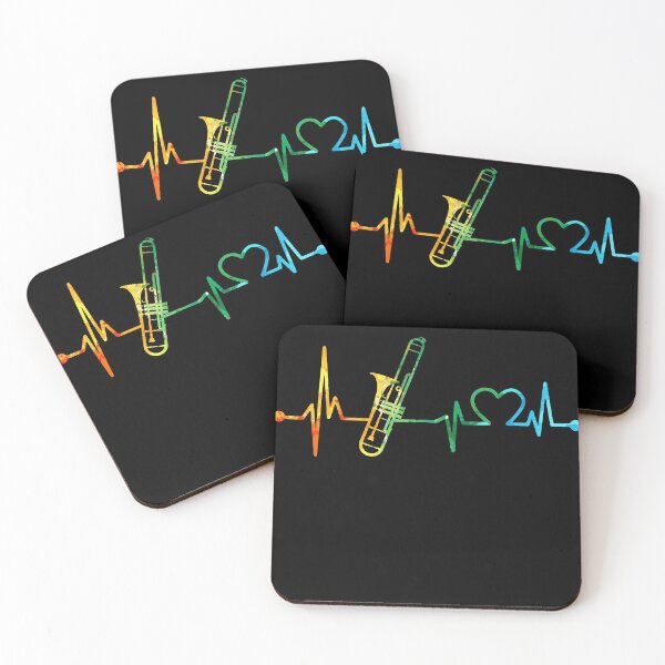 Item preview, TROMBONE HEARTBEAT WATERCOLOR designed and sold by WinghiDesign.