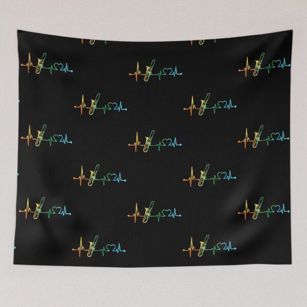 Item preview, TROMBONE HEARTBEAT WATERCOLOR designed and sold by WinghiDesign.