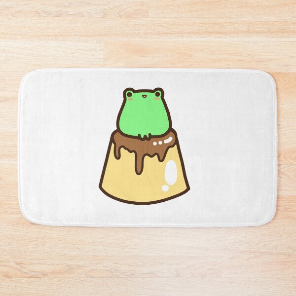 Item preview, kawaii cute green frog on japanese custard pudding designed and sold by GLwithUs.