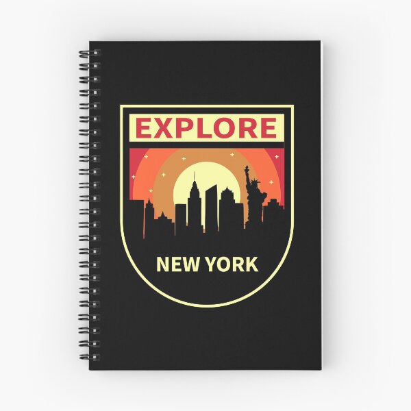 Item preview, Retro Badge Explore New York Skyline Silhouette designed and sold by berryferro.