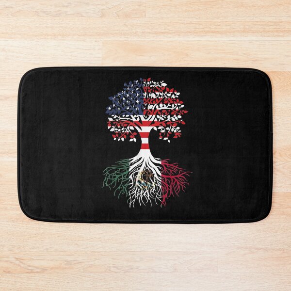 Item preview, Mexican Roots American Grown Tree Flag designed and sold by aliceshe.