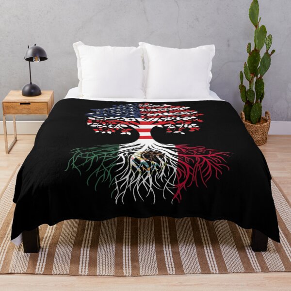 Item preview, Mexican Roots American Grown Tree Flag designed and sold by aliceshe.