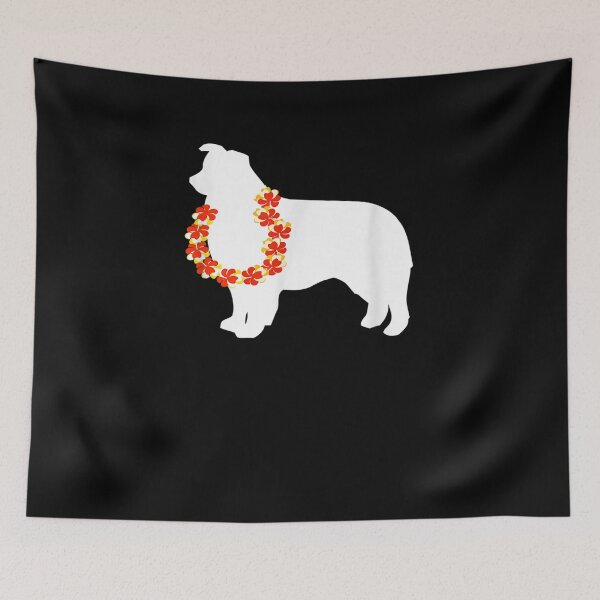 Item preview, Aussie Australian Shepherd Aloha Hawaiian Lei Dog designed and sold by aliceshe.