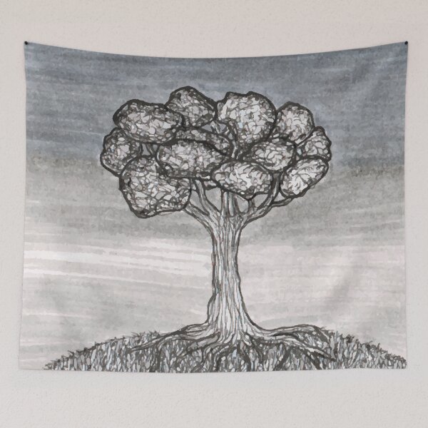 Item preview, 'Lone Tree' Hand Drawn Landscape Design designed and sold by TaltalimDesign.