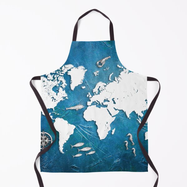 Item preview, world map blue sea life #map designed and sold by JBJart.