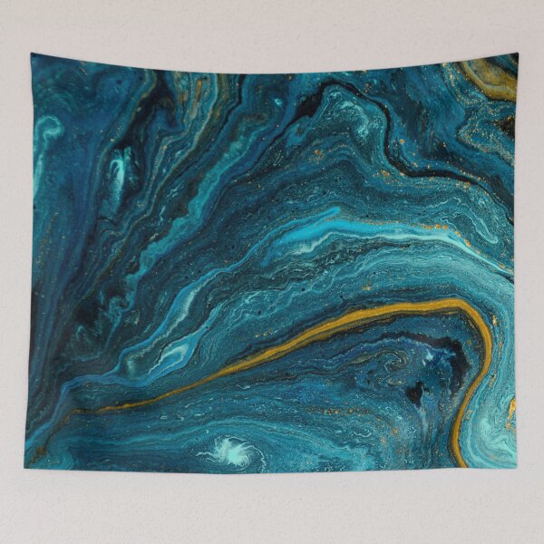 Item preview, Liquid Blue With A Swirl Of Gold Pattern designed and sold by CherryDamzel.