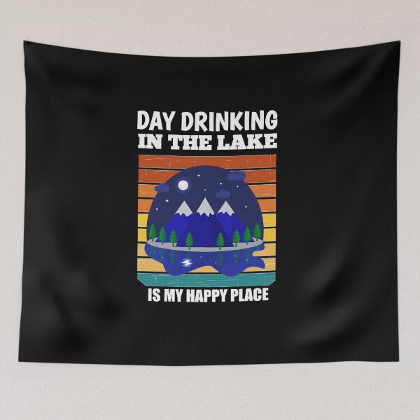 Item preview,  Day Drinking On The Lake is My Happy Place ; Funny Summer Boating Vacation  designed and sold by The Nova Prints .