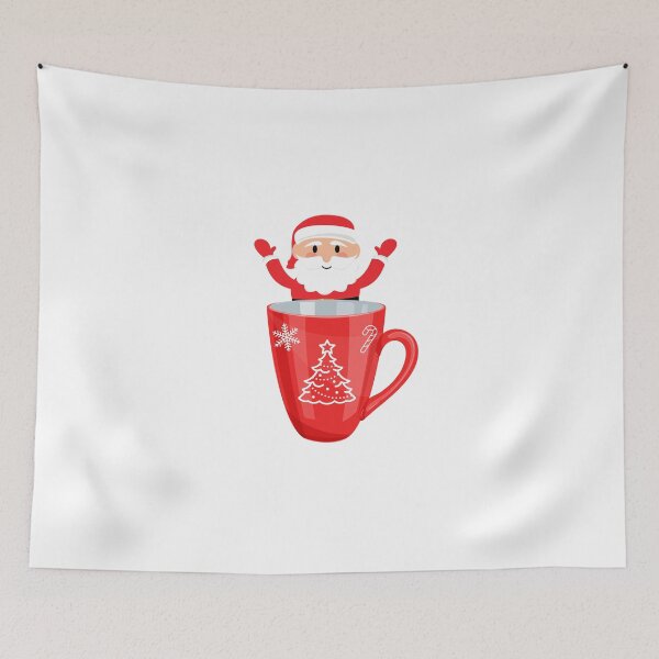 Item preview, Xmas Santa Behind The Cup designed and sold by CreativeMansion.