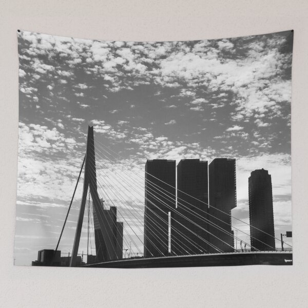 Item preview, Rotterdam Erasmus Bridge, Erasmusbrug B&W. designed and sold by Noel Ali ⭐⭐⭐⭐⭐.