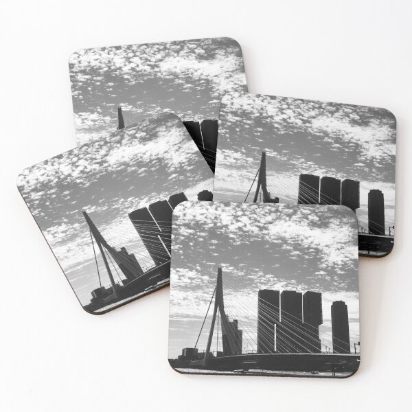 Item preview, Rotterdam Erasmus Bridge, Erasmusbrug B&W. designed and sold by Noel Ali ⭐⭐⭐⭐⭐.