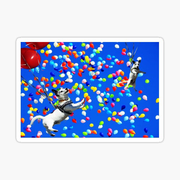 Dogs and balloons Sticker