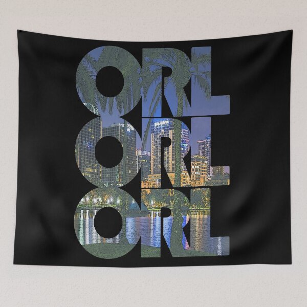 Item preview, Orlando, Florida ORL Night Cityscape Repeating Pattern designed and sold by CrabbyLobster.