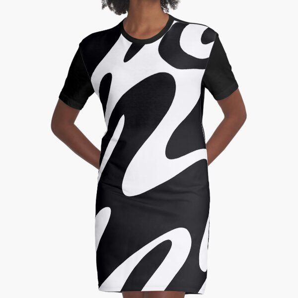 Go With the Flow Abstract Pattern Graphic T-Shirt Dress