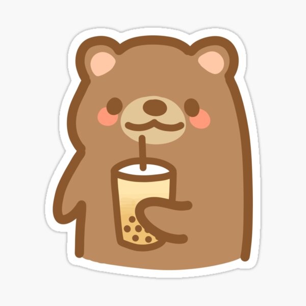 Bear Cub Cute Kawaii Waterproof Sticker, Water Bottle decal