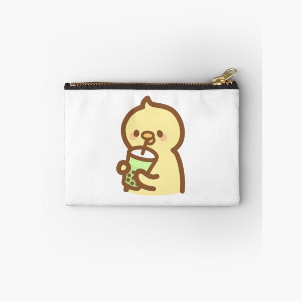 Item preview, Kawaii yellow baby duck drinking bubble tea designed and sold by GLwithUs.