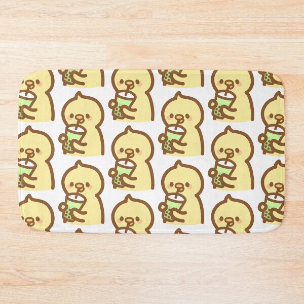 Item preview, Kawaii yellow baby duck drinking bubble tea designed and sold by GLwithUs.