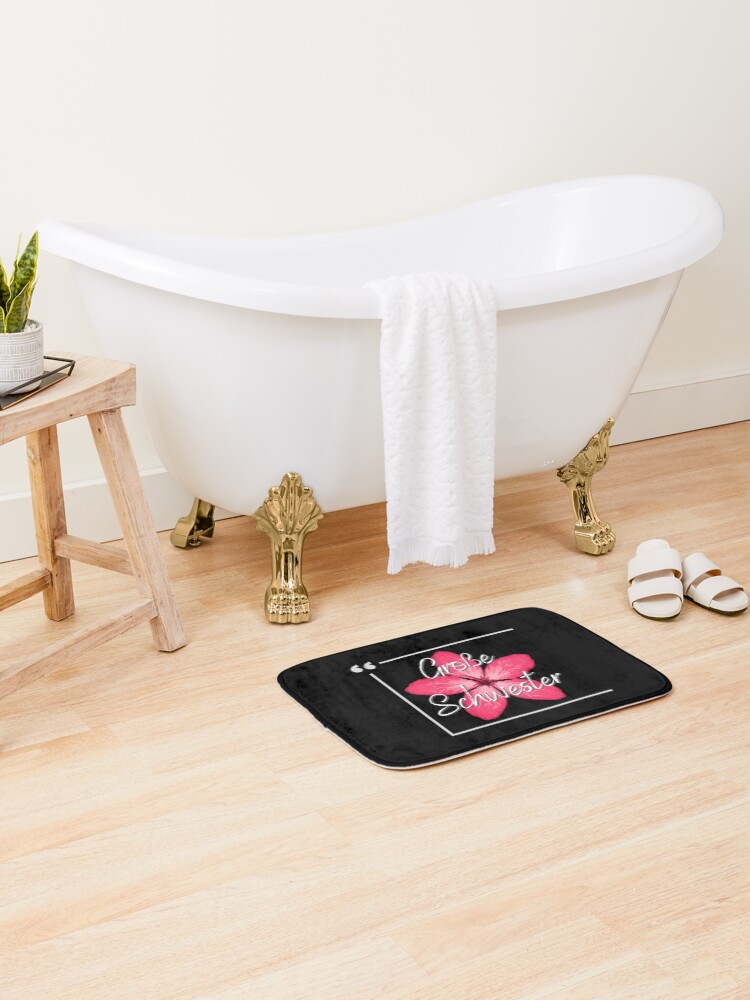 Tapis De Bain Amour Fraternel Fleur De Grande Soeur Par Der Faun Redbubble