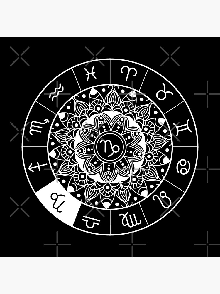 Disover Capricorn Zodiac Sign Gift Mandala Premium Matte Vertical Poster