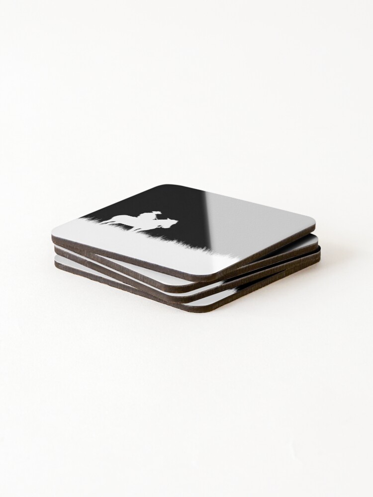 Thumbnail 4 of 5, Coasters (Set of 4), Cowboy design (white) designed and sold by Inconsistento.