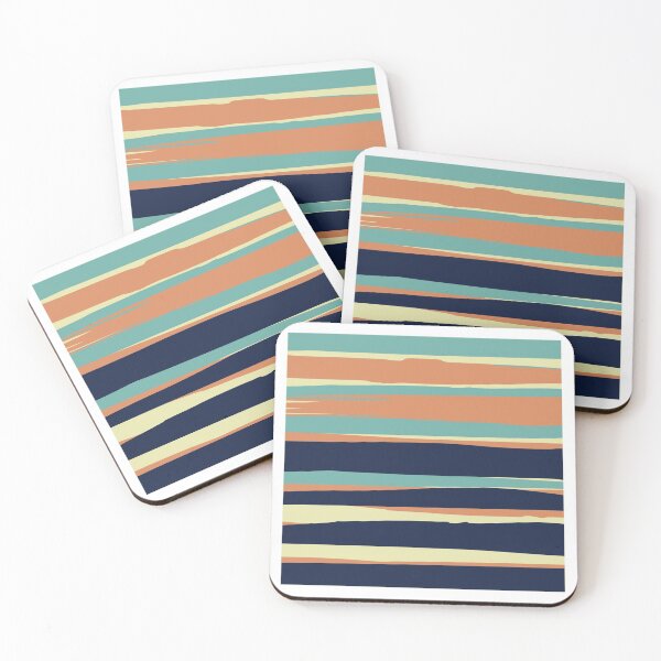 Artikelvorschau, Striped Abstract, Orange, Navy Teal, Yellow entworfen und verkauft von meggydesigns.
