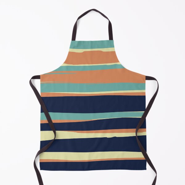 Aperçu de l'œuvre Striped Abstract, Orange, Navy Teal, Yellow créée et vendue par meggydesigns.