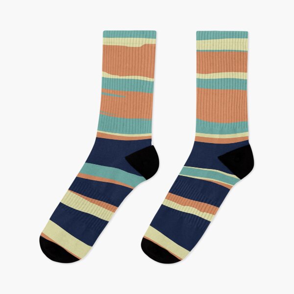 Artikelvorschau, Striped Abstract, Orange, Navy Teal, Yellow entworfen und verkauft von meggydesigns.