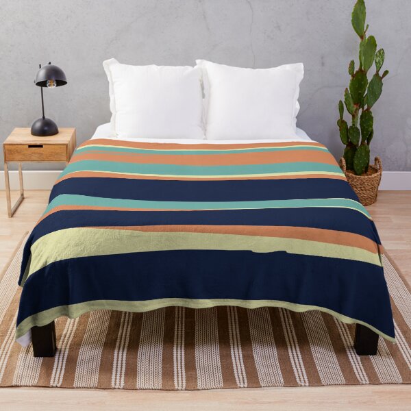 Artikelvorschau, Striped Abstract, Orange, Navy Teal, Yellow entworfen und verkauft von meggydesigns.