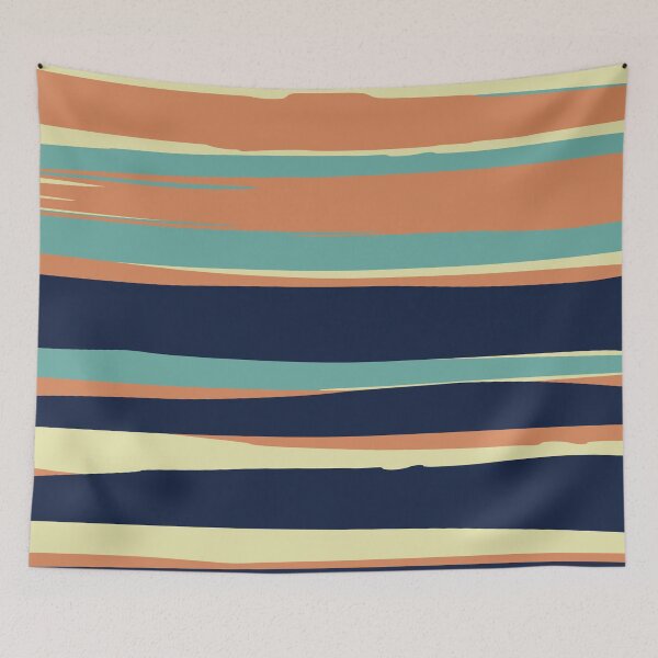 Item preview, Striped Abstract, Orange, Navy Teal, Yellow designed and sold by meggydesigns.