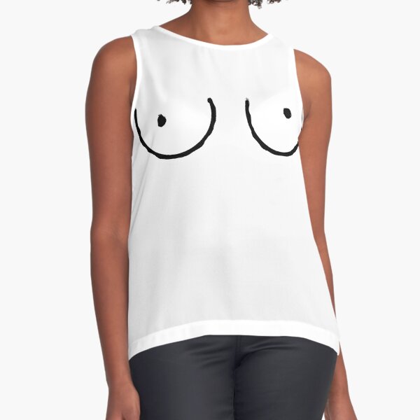 TITTIES T Shirt Cartoon Draw BOOBS Women Have No Need Boobies Top