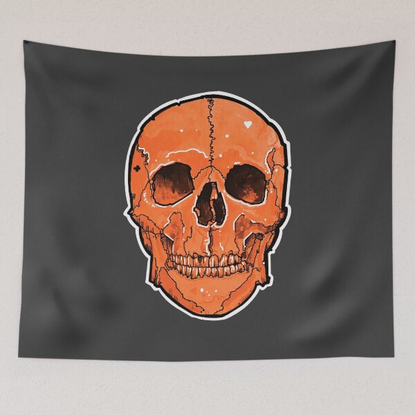 Item preview,  orange halloween human skull  designed and sold by weilertsen.
