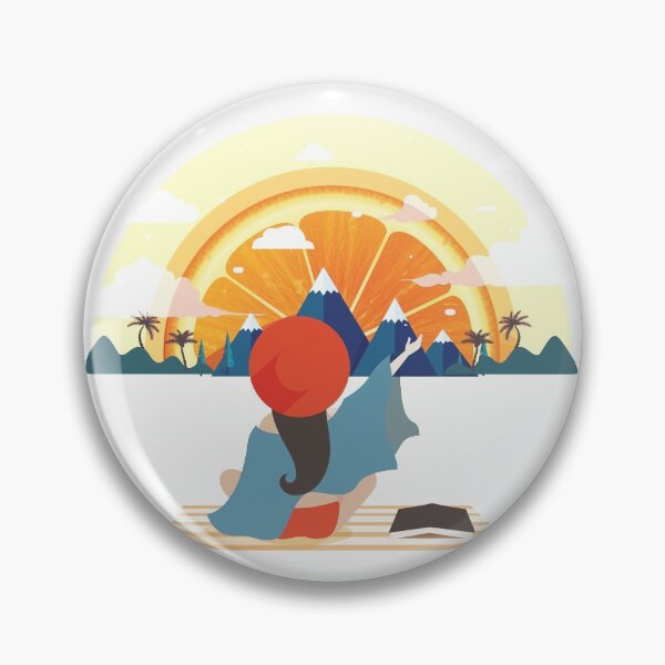 Item preview, Orange sun and a girl at the beach designed and sold by urban-color.