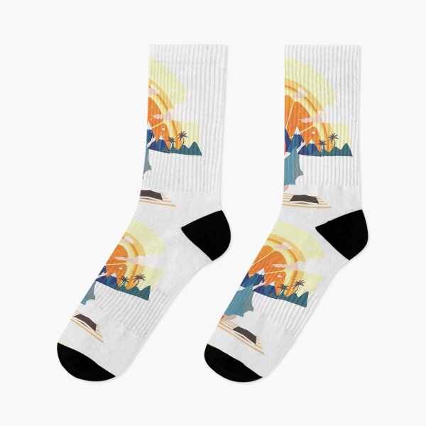Item preview, Orange sun and a girl at the beach designed and sold by urban-color.