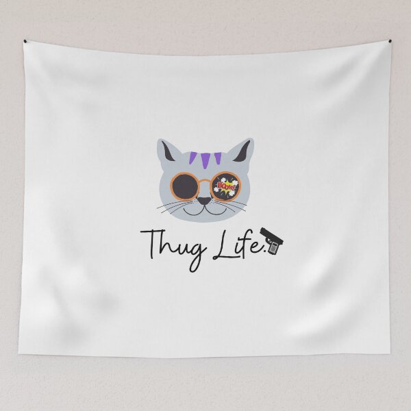 Item preview, Meowdy Thug Life Funny Cat  designed and sold by CreativeMansion.