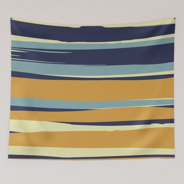 Artikelvorschau, Stripes Abstract, Navy, Teal Blue, Yellow entworfen und verkauft von meggydesigns.