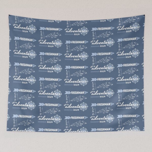 Item preview, Vintage "Freshman Year - And So, Adventures Begin" (Blue) White Text designed and sold by dbyjane.